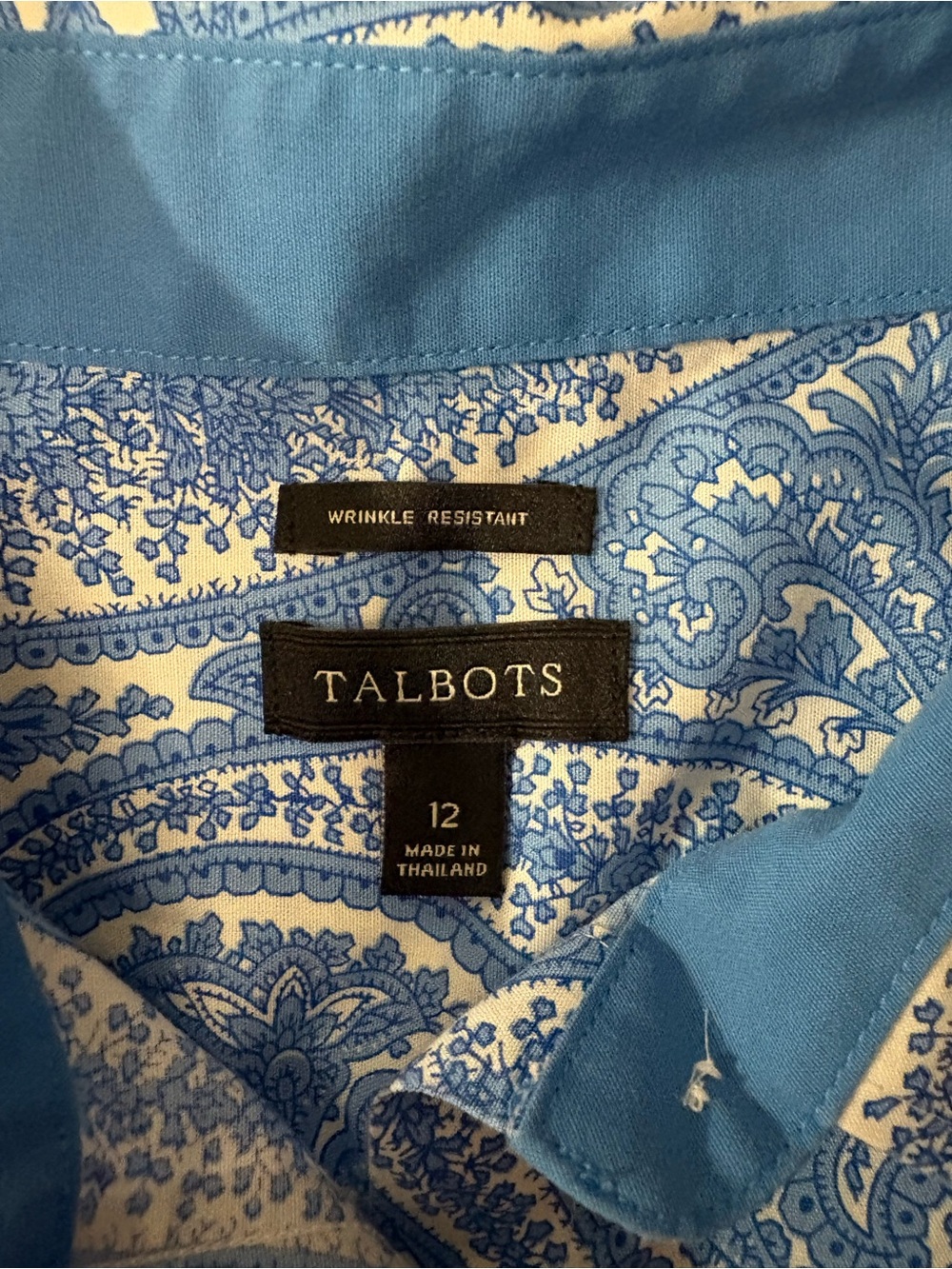Talbots Women's Paisley Print Wrinkle Resistant Button-Down Shirt Size 12 Casual - Picture 5 of 8